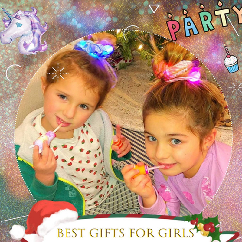 LED светещи пръсти за коса с дебело черво Модни нощни клубове Дамски щипки за коса Еластични ленти за коса Момиче Опашка за глава