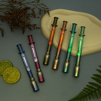 1Pcs Creative Luminous Syringe Modeling Neutral Pen Gel Signature Pens Students Nurse Gift Stationery
