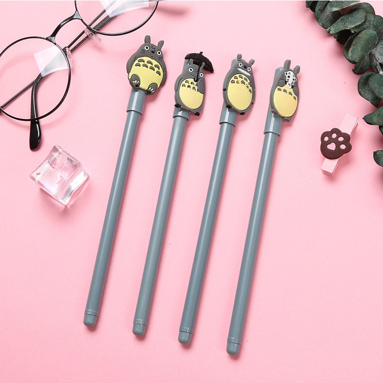 4 τεμάχια/Σετ Kawaii Cute Cartoon Anime Totoro Gel Pen Grimace Αρσενικό 0,5 χιλιοστών Μαύρο μελάνι Γραφείου Σχολικό Γραφικό Γραφείο Γραφείο μαθητών