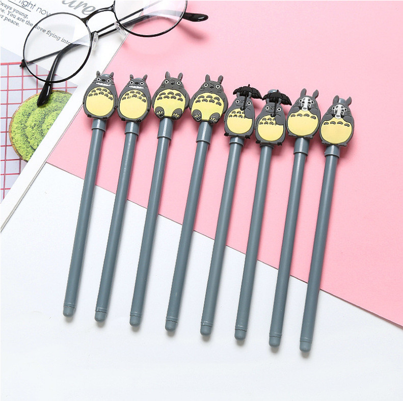 4 τεμάχια/Σετ Kawaii Cute Cartoon Anime Totoro Gel Pen Grimace Αρσενικό 0,5 χιλιοστών Μαύρο μελάνι Γραφείου Σχολικό Γραφικό Γραφείο Γραφείο μαθητών