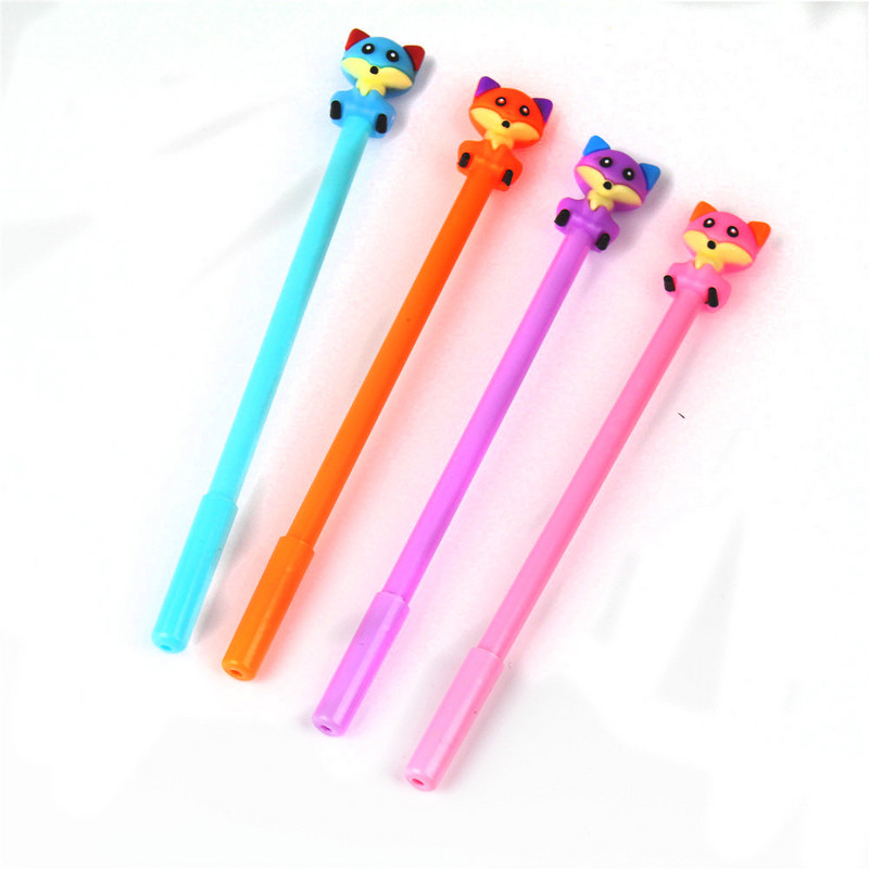 Crtana simpatična lisica gel olovka Poklon 0,5 mm Dodatna plava crna tinta za školske uredske pisaće olovke