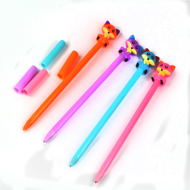 Crtana simpatična lisica gel olovka Poklon 0,5 mm Dodatna plava crna tinta za školske uredske pisaće olovke