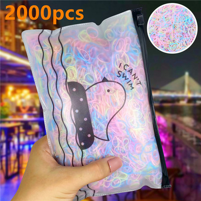 1000/100/20 Pack Υψηλής ποιότητας ελαστικές νάιλον κορδέλες μαλλιών για κορίτσια Πολύχρωμο λαστιχάκι παιδικό αξεσουάρ μαλλιών Δεσμοί κεφαλής