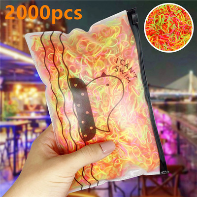 1000/100/20 Pack Υψηλής ποιότητας ελαστικές νάιλον κορδέλες μαλλιών για κορίτσια Πολύχρωμο λαστιχάκι παιδικό αξεσουάρ μαλλιών Δεσμοί κεφαλής