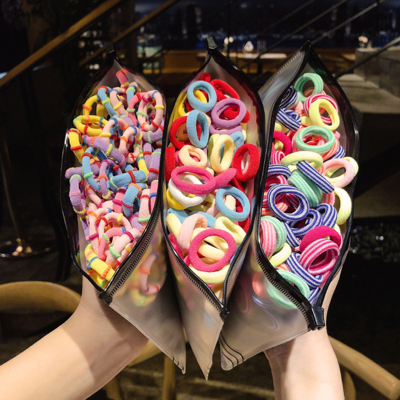 1000/100/20 опаковки с висококачествени еластични найлонови ленти за коса за момичета, цветна гумена лента, детски аксесоари за коса, вратовръзки за коса