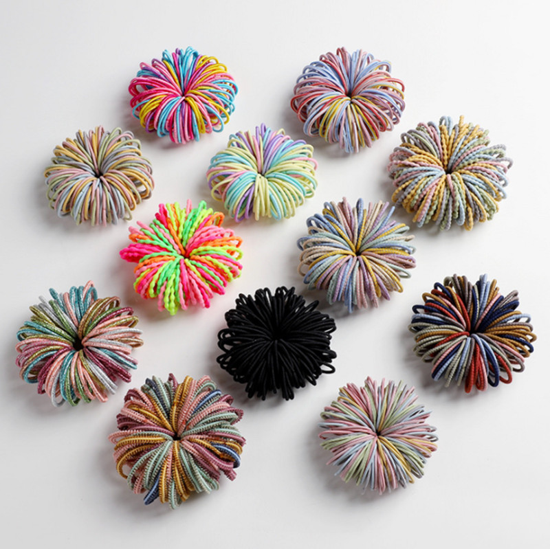 100 τμχ Νέα Marca Dragon Color Elastic bands για κορίτσια Nylon Rubber Band Hair Tie Μόδα Αξεσουάρ μαλλιών κεφαλής