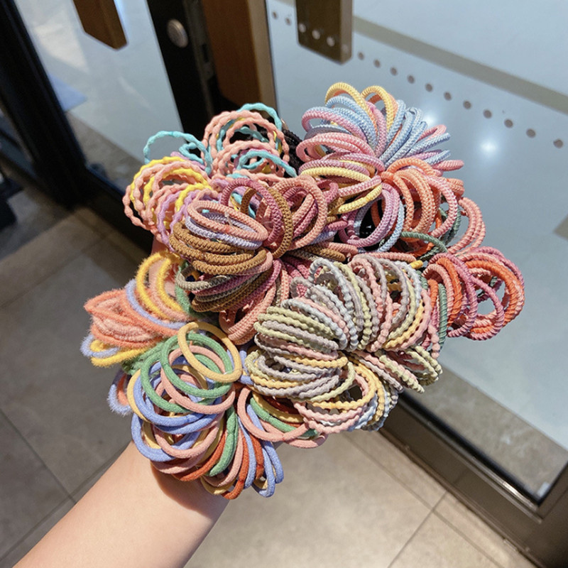 100 τμχ Νέα Marca Dragon Color Elastic bands για κορίτσια Nylon Rubber Band Hair Tie Μόδα Αξεσουάρ μαλλιών κεφαλής