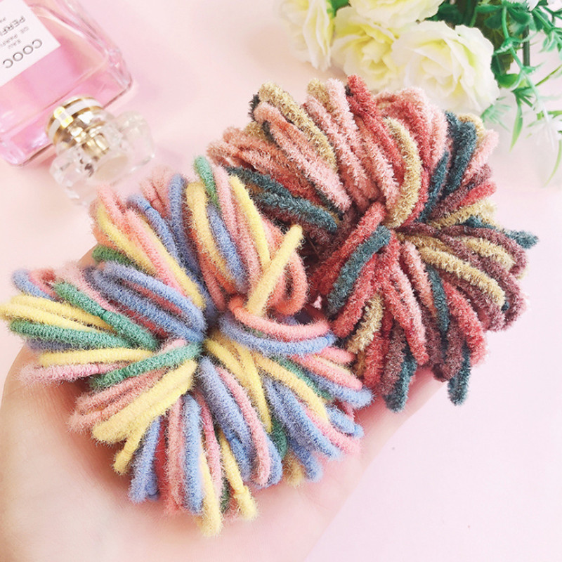 100 τμχ Νέα Marca Dragon Color Elastic bands για κορίτσια Nylon Rubber Band Hair Tie Μόδα Αξεσουάρ μαλλιών κεφαλής