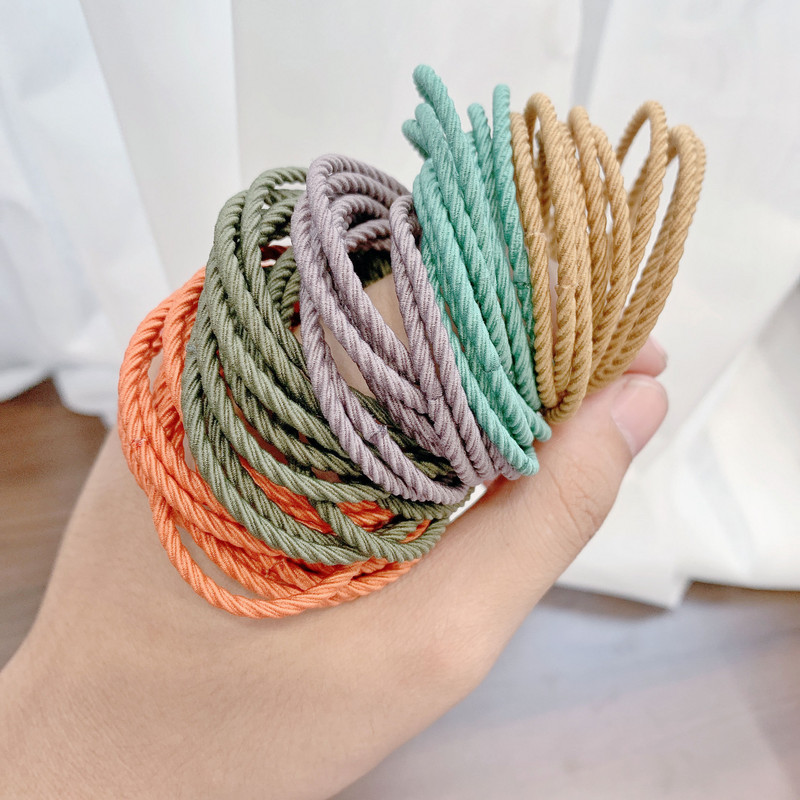 50PCS Висока еластичност на спираловидни ленти за коса за жени Гумена лента за момичета Лента за глава Аксесоари за коса Шапки за коса