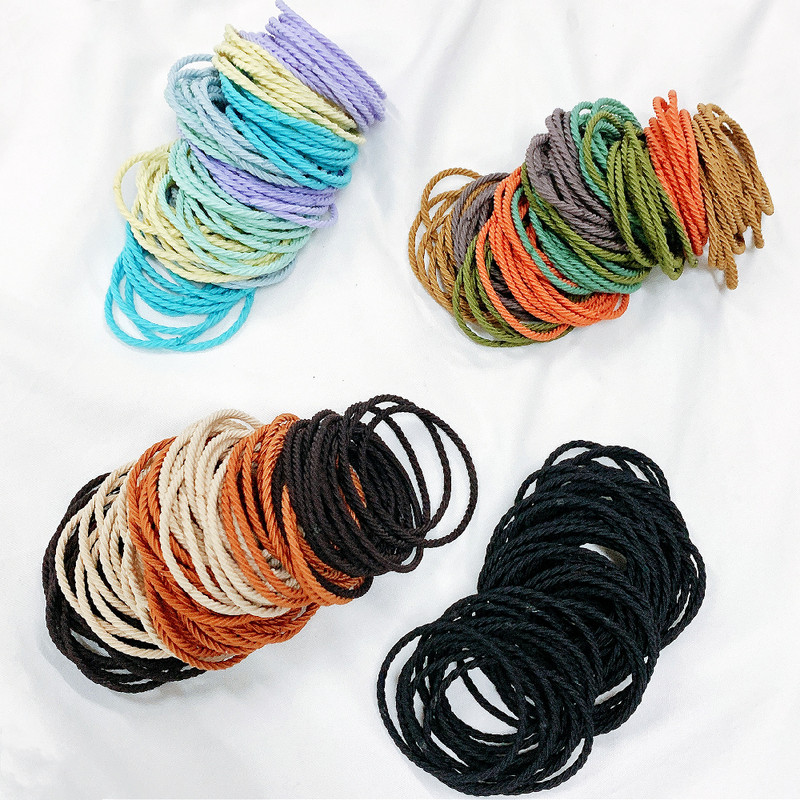 50PCS Висока еластичност на спираловидни ленти за коса за жени Гумена лента за момичета Лента за глава Аксесоари за коса Шапки за коса