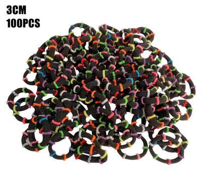 100 БР. Гумени ленти за бебешки момичета Еластични ластични ленти за коса в бонбонени цветове Детска лента за глава вратовръзки за коса Аксесоари за изтъняване на косата