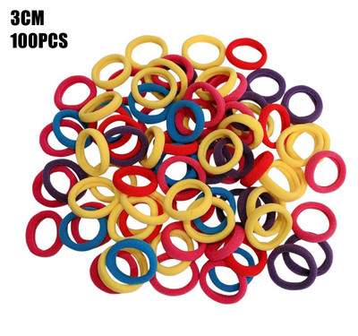 100 БР. Гумени ленти за бебешки момичета Еластични ластични ленти за коса в бонбонени цветове Детска лента за глава вратовръзки за коса Аксесоари за изтъняване на косата