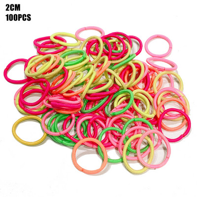 100 БР. Гумени ленти за бебешки момичета Еластични ластични ленти за коса в бонбонени цветове Детска лента за глава вратовръзки за коса Аксесоари за изтъняване на косата