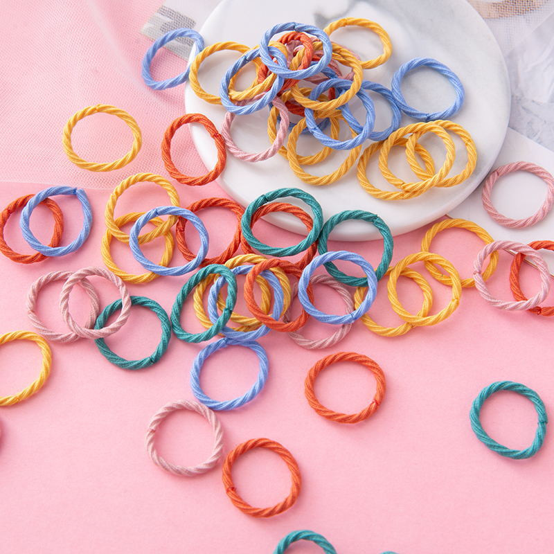 100 БР. Гумени ленти за бебешки момичета Еластични ластични ленти за коса в бонбонени цветове Детска лента за глава вратовръзки за коса Аксесоари за изтъняване на косата