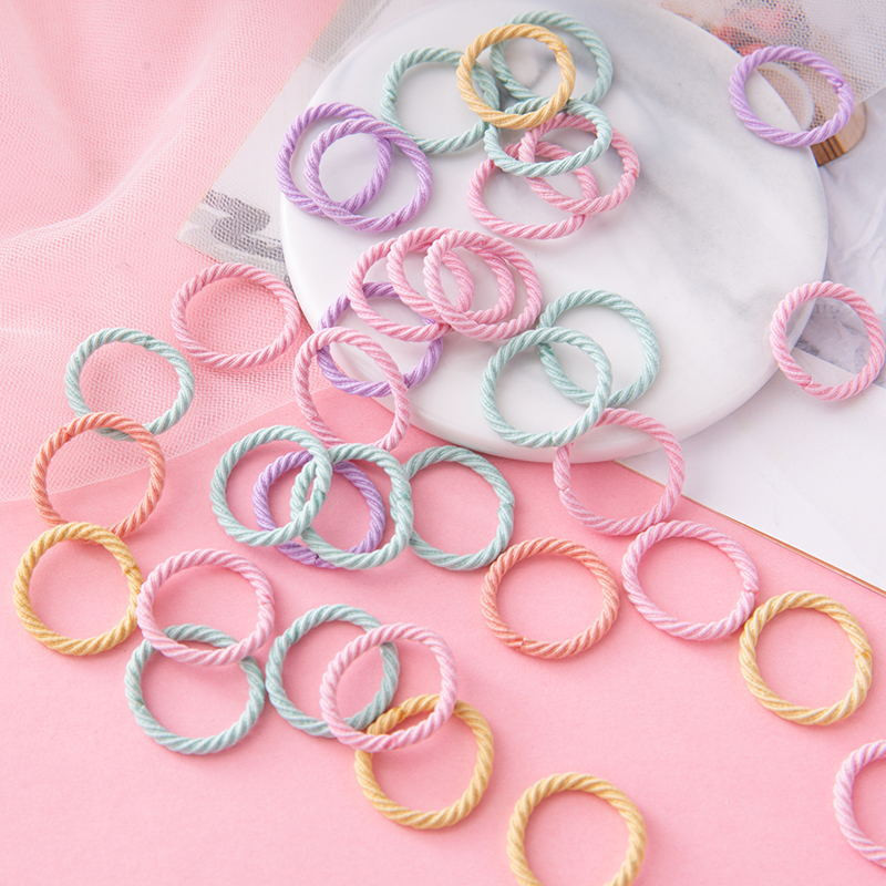 100 БР. Гумени ленти за бебешки момичета Еластични ластични ленти за коса в бонбонени цветове Детска лента за глава вратовръзки за коса Аксесоари за изтъняване на косата