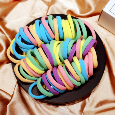 50 TK ühevärvilised õmblusteta elastsed juuksed, krõbedad naistele, kõrge elastse kummipaelaga hobusesabahoidja tüdrukute juuste aksessuaarid