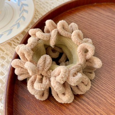 Φθινοπωρινό χειμωνιάτικο βελούδινο απαλό καστανό τρίχωμα Scrunchy για Γυναικείες Κορδέλες μαλλιών Ελαστικό λαστιχάκι Lady Hair Αξεσουάρ Γραβάτες μαλλιών