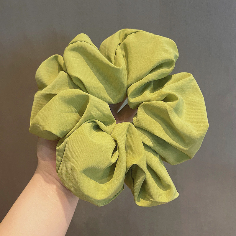 18CM шифон с голяма материя, плътен цвят, дамска дамска ластика за опашка Еластични ленти за коса Аксесоари за коса