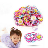 60PCS60PCS Анимационни найлонови еластични ленти за коса за момичета Бебешки мини цветни въжета за коса Детска шапка Сладки аксесоари за коса