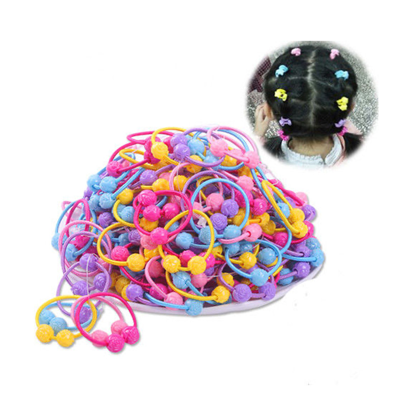 60PCS60PCS Анимационни найлонови еластични ленти за коса за момичета Бебешки мини цветни въжета за коса Детска шапка Сладки аксесоари за коса