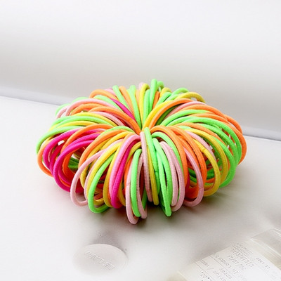 100 TK Tüdrukutele Armsad Nailonist Elastsed Juukselipsud Kummipaelad Juuksepaelad Lapse hobusesabahoidja Juuste Aksessuaarid Peakate