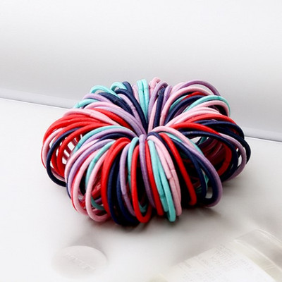 100 TK Tüdrukutele Armsad Nailonist Elastsed Juukselipsud Kummipaelad Juuksepaelad Lapse hobusesabahoidja Juuste Aksessuaarid Peakate