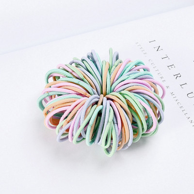 100 TK Tüdrukutele Armsad Nailonist Elastsed Juukselipsud Kummipaelad Juuksepaelad Lapse hobusesabahoidja Juuste Aksessuaarid Peakate