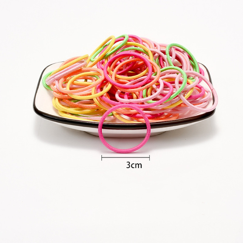 100 TK Tüdrukutele Armsad Nailonist Elastsed Juukselipsud Kummipaelad Juuksepaelad Lapse hobusesabahoidja Juuste Aksessuaarid Peakate