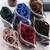 150 БР./Опаковка Памучни еластични вратовръзки за коса за жени Конска опашка Меки ленти за коса Модни аксесоари за коса 4,5 СМ унисекс ресници за коса