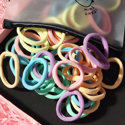 150 БР./Опаковка Памучни еластични вратовръзки за коса за жени Конска опашка Меки ленти за коса Модни аксесоари за коса 4,5 СМ унисекс ресници за коса