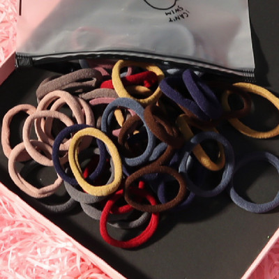 150 БР./Опаковка Памучни еластични вратовръзки за коса за жени Конска опашка Меки ленти за коса Модни аксесоари за коса 4,5 СМ унисекс ресници за коса