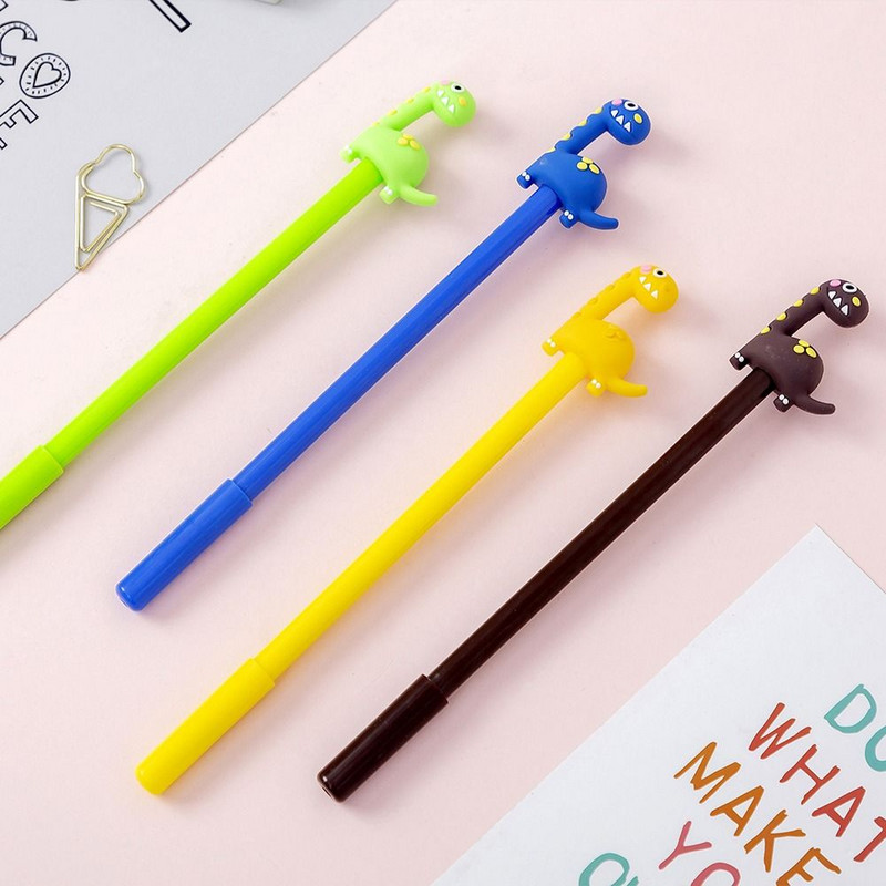 Сладък малък динозавър 0,5 мм комплект гел химикалки Писалка с мастило Канцеларски материали Училищни и офис консумативи
