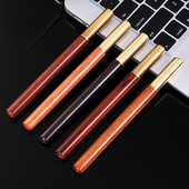 Винтидж дървена химикалка Топ месингова ролкова писалка Училищни бизнес подаръци Капачка Химикалки Ретро канцеларски материали за дропшипинг