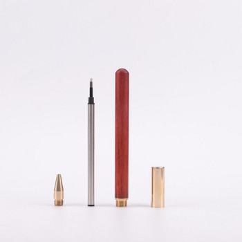 Винтидж дървена химикалка Топ месингова ролкова писалка Училищни бизнес подаръци Капачка Химикалки Ретро канцеларски материали за дропшипинг