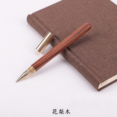 Винтидж дървена химикалка Топ месингова ролкова писалка Училищни бизнес подаръци Капачка Химикалки Ретро канцеларски материали за дропшипинг