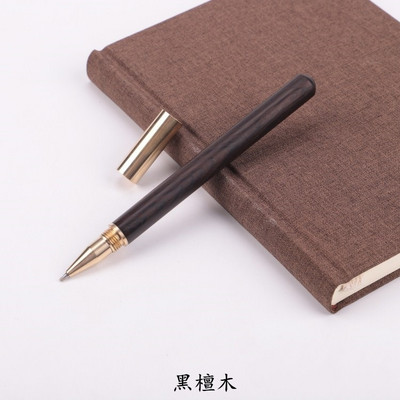 Винтидж дървена химикалка Топ месингова ролкова писалка Училищни бизнес подаръци Капачка Химикалки Ретро канцеларски материали за дропшипинг