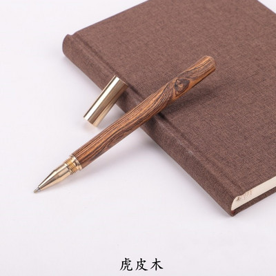 Винтидж дървена химикалка Топ месингова ролкова писалка Училищни бизнес подаръци Капачка Химикалки Ретро канцеларски материали за дропшипинг