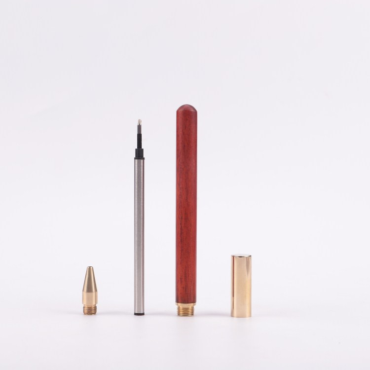 Винтидж дървена химикалка Топ месингова ролкова писалка Училищни бизнес подаръци Капачка Химикалки Ретро канцеларски материали за дропшипинг