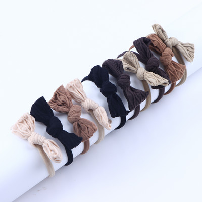 10 бр./лот Модни цветни мини панделки Еластично въже за коса за сладко момиче Дамска гумена лента Държач за конска опашка Шапки Детски аксесоари