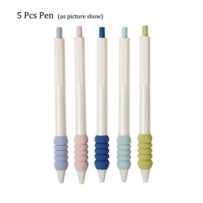 5 buc/set paie cu uscare rapidă stilou gel de presă reumplere stilou test de semnătură rechizite de scris pentru școală și birou Papetarie 0,5 mm cerneală neagră