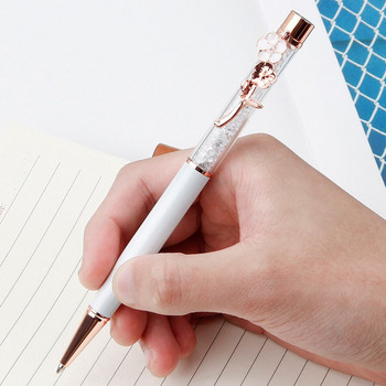 Creative Metal Flower Clip Κρυστάλλινο στυλό ουδέτερο στυλό Πολύχρωμο στυλό μαύρο στυλό με βάση το νερό Εκμάθηση δώρου για φοιτητές