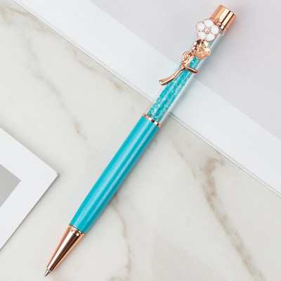 Творческа метална щипка за цветя Кристална писалка Неутрална химикалка Многоцветна химикалка Черна химикалка на водна основа Подарък за ученик Учебни принадлежности