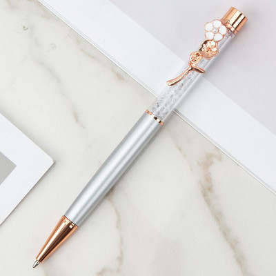Творческа метална щипка за цветя Кристална писалка Неутрална химикалка Многоцветна химикалка Черна химикалка на водна основа Подарък за ученик Учебни принадлежности