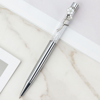 Творческа метална щипка за цветя Кристална писалка Неутрална химикалка Многоцветна химикалка Черна химикалка на водна основа Подарък за ученик Учебни принадлежности