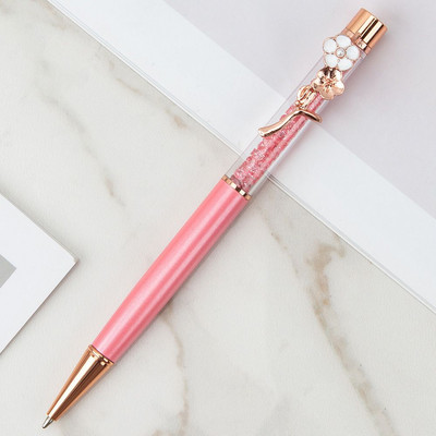 Творческа метална щипка за цветя Кристална писалка Неутрална химикалка Многоцветна химикалка Черна химикалка на водна основа Подарък за ученик Учебни принадлежности