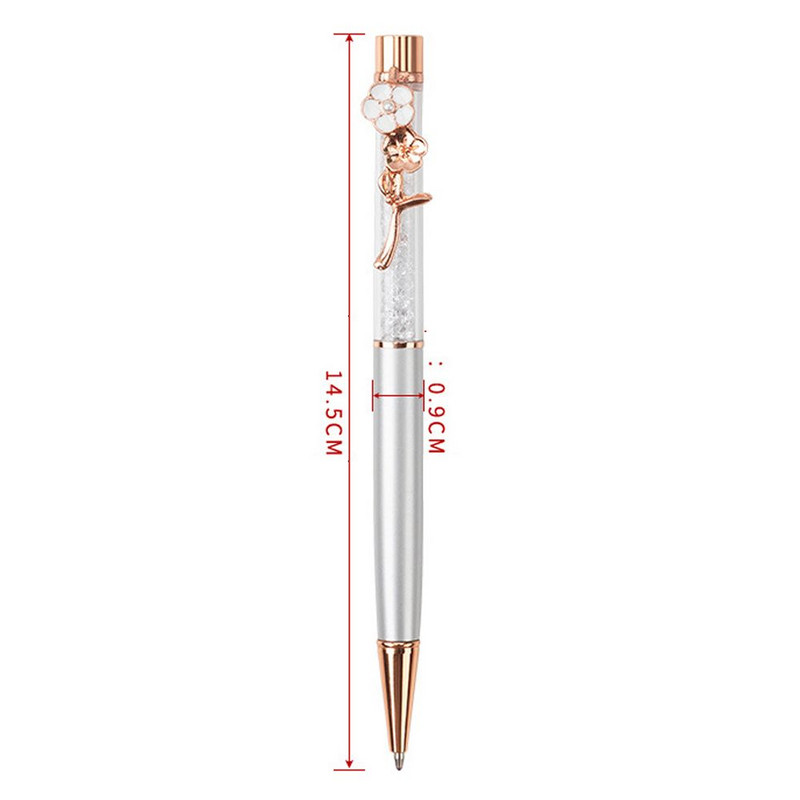 Творческа метална щипка за цветя Кристална писалка Неутрална химикалка Многоцветна химикалка Черна химикалка на водна основа Подарък за ученик Учебни принадлежности