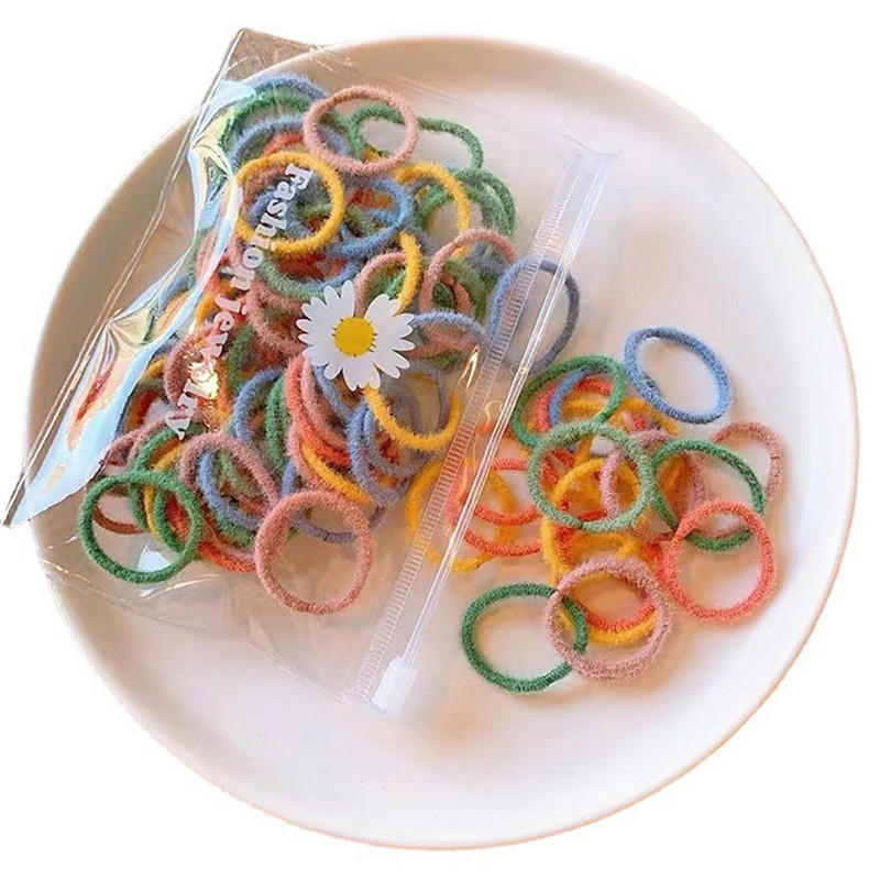 Molans 100 τμχ/Σετ Ελαστικές κορδέλες μαλλιών Αξεσουάρ μαλλιών για κορίτσια Πολύχρωμο νάιλον κεφαλόδεσμο Παιδική θήκη αλογοουράς Scrunchie στολίδια