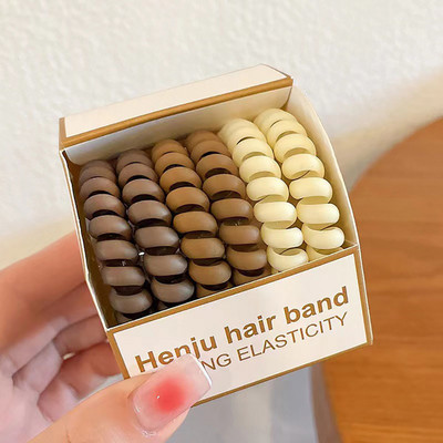 Molans 6 τεμ./παρτίδα Πολύχρωμες ελαστικές λωρίδες μαλλιών Λαστιχένιες δέσεις για τα μαλλιά Τηλεφωνικό σύρμα Αξεσουάρ μαλλιών Μόδα Ελαστικά μαλλιά Κορδέλα κεφαλής