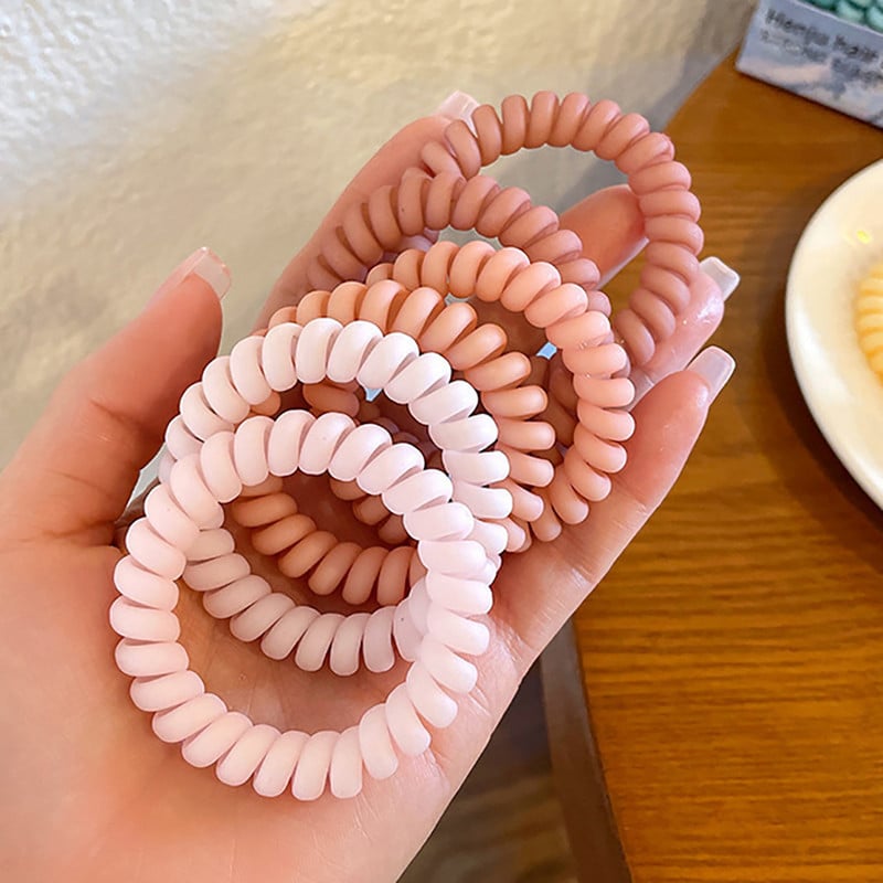 Molans 6 τεμ./παρτίδα Πολύχρωμες ελαστικές λωρίδες μαλλιών Λαστιχένιες δέσεις για τα μαλλιά Τηλεφωνικό σύρμα Αξεσουάρ μαλλιών Μόδα Ελαστικά μαλλιά Κορδέλα κεφαλής