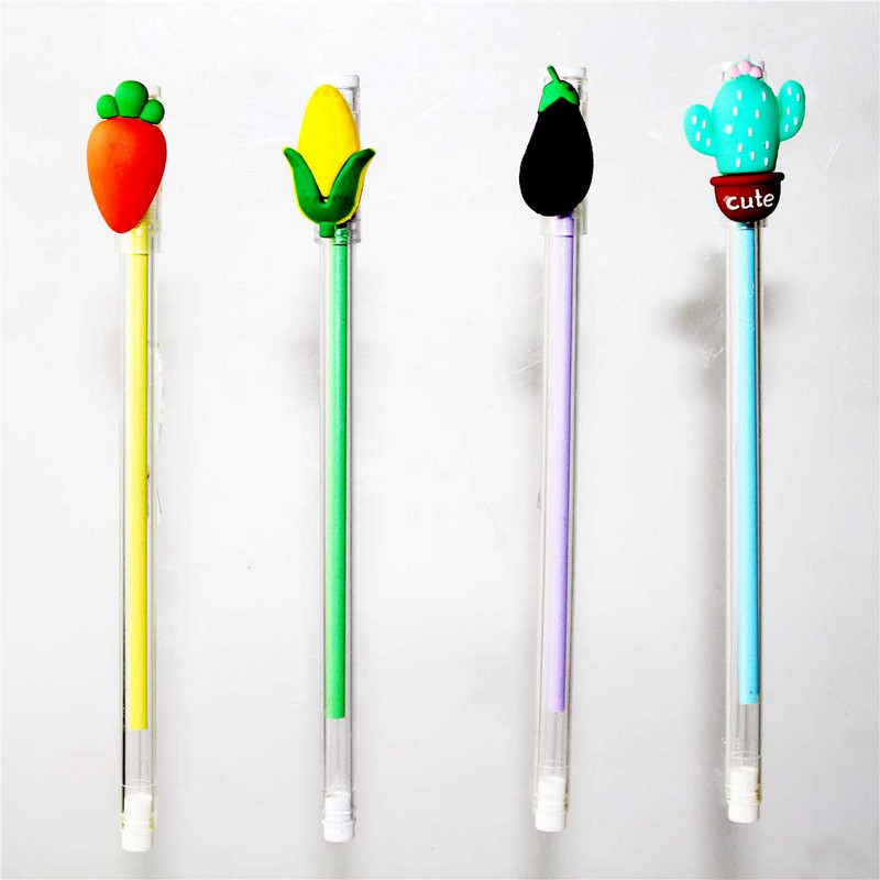 Δημιουργικό Cartoon Kawaii Μικρό, φρέσκο, διαφανές λαχανικό τζελ στυλό Ανταλλακτικό Σχολικό Γραφείο Γραφικό Δώρο Γραπτό